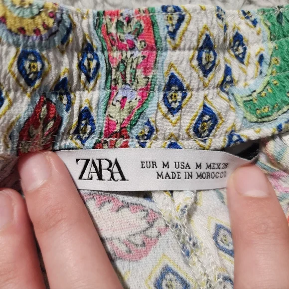 Zara Paisley Printed Flared Trousers - Picture 6 of 8